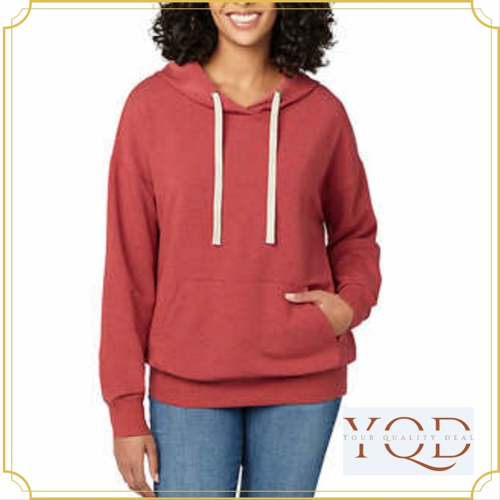 Buffalo Ladies' Super Soft Hoodie with Pocket, Red (Light Cranberry Heather)